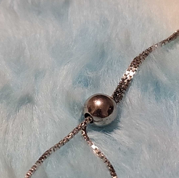 CZ sterling silver slide bar bracelet - Picture 5 of 7